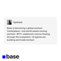 BASE IS BECOMING A GLOBAL ONCHAI